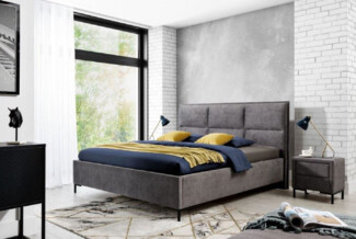 Casa Padrino Luxus Doppelbett Grau / Schwarz - Verschiedene Größen - Modernes Massivholz Bett mit Kopfteil - Moderne Schlafzimmer Möbel - Luxus Kollektion