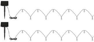 Solar Lichterkette, 40x LED Kugel, Gartendeko