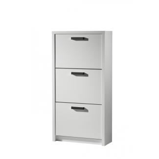 Schuhkipper Schuhschrank Garderobe Doppelwalze ca. 64 x 125 x 24 cm Weiß