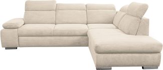 WERK2 Ecksofa Alicante Cord, inkl. Bettfunktion & Bettkasten, Breite 280cm, L-Form, Schlafsofa mit Bettkasten & verstellbaren Kopfstützen.