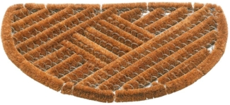 matches21 HOME & HOBBY Fußmatte Draht-Bürsten Kokosmatte natur halbrund 40x60 cm Sauberlaufmatte, halbrund, Höhe: 30 mm, Kokos Außen Türmatte als Outdoor Schmutzfangmatte