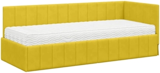 vidaXL Eckbettgestell mit Matratze mit Kopfteil Gelb 80 x 200 cm Samt 3393844