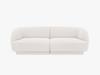 Micadoni Sofa Miley 2-Sitzer Boucle Baloo Weiß