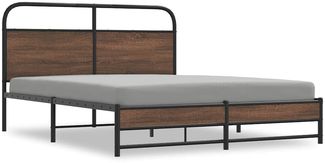 vidaXL Metallbett ohne Matratze Braun Eichen-Optik 160x200 cm 3318703