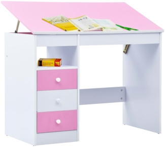 vidaXL Kinderschreibtisch Kippbar Rosa und Weiß 287447