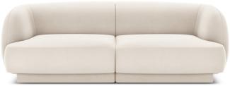 Micadoni 2-Sitzer Sofa Miley | Beinfarbe Black Plastic, Helles Beige, Samt