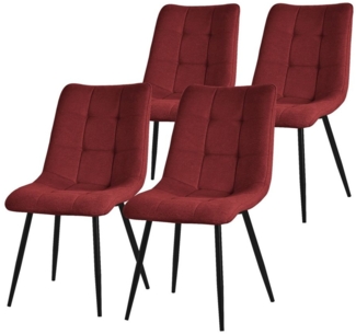 ML-DESIGN Stuhl Esszimmerstühle mit Rückenlehne moderne Design Lounge Küchenstühle (4 St), Polsterstuhl Esstischstühle 4er Set Küchenstuhl Polyester bis 120kg