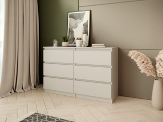 Beautysofa Kommode mit sechs Schubladen LOOK, Modernes Design, Zeitloser Stil