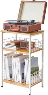 YMYNY Beistelltisch 3 Ebenen Standregal Plattenspieler CDs Magazin HST009N