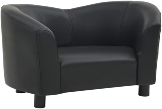 vidaXL Hundesofa Schwarz 67x41x39 cm Kunstleder 170946