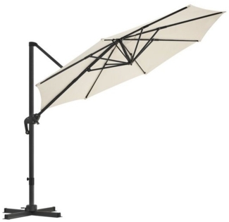 Songmics Sonnenschirm, Ø 300 cm, UPF 50+, 360° drehbar, mit Ständer