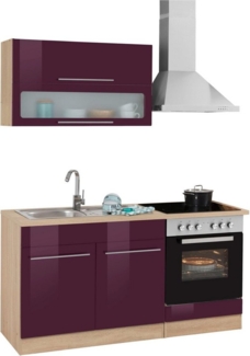 KOCHSTATION Küchenzeile KS-Eton, mit E-Geräten, Breite 160 cm