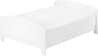 Weißes Holzbett Seniorenbett extra hoch 160 x 200 Zubehör wählbar V-60.44W-16Federholzrahmen und Matratze inkl.