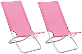 vidaXL Klappbare Strandstühle 2 Stk. Rosa Stoff 310381