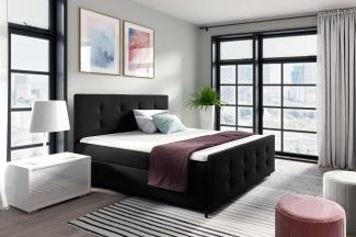 99rooms Primo Boxspringbett 180x200 cm Kunstleder SOFT Schwarz