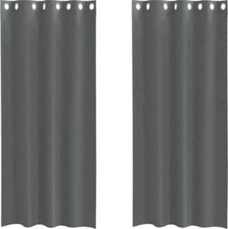 vidaXL Voile Vorhänge mit Ösen 2 Stk. Dunkelgrau 140x245 cm 4102080