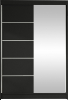 Kleiderschrank Lino III, ohne Beleuchtung, Farbe: Schwarz