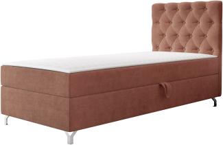 mirjan24 Boxspringbett mit H3-Matratze Cylio I  (Manila Seite: Links), braun, 80 x 200 cm