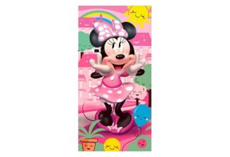 Disney Minnie Mouse Badetuch Minnie Maus, Baumwolle, Mädchen Strandtuch 70 x 140 cm aus Baumwolle