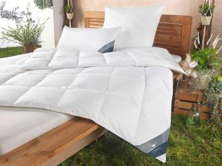 Haeussling Daunenbettdecke GRÖNLAND Made in Green, Füllung: neue, weiße 90% Daunen/10% Federn, Kl. 1, Bezug: 100% Baumwolle, nachhaltiges, hochwertiges Daunenprodukt" Made in Green" zertifiziert