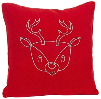 Weihnachts-Dekokissen 40x40 cm Rentierkopf Motiv