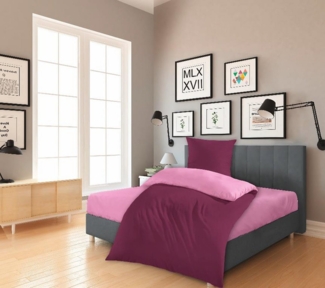 KiNZLER Bettwäsche Cashmere Touch, Microfaser, 2 teilig, Wendebettwäsche, beere-rosa