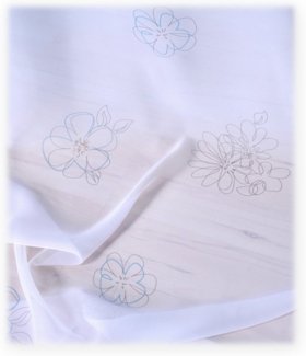 Haus und Deko Gardine Vorhang Gardine Voile Kräuselband 140x245 Dekoschal weiß transparent, Kräuselband (1 St), blickdicht