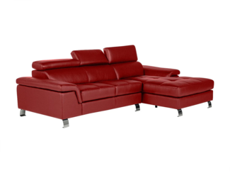Vente-unique - Ecksofa Leder - Ecke Rechts - Rot - MISHIMA