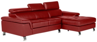 Vente-unique - Ecksofa Leder - Ecke Rechts - Rot - MISHIMA