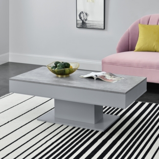 Couchtisch Lünen mit 2 Staufächern Betonoptik Hellgrau [en. casa]