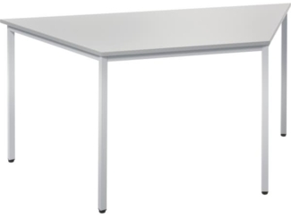 Soennecken Trapeztisch 1.600/800x690mm Gestell alusilber Platte lichtg