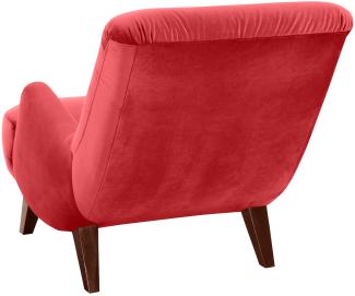 Brandford Sessel Samtvelours Rot Buche Nussbaumfarben