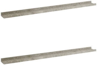 vidaXL Wandregale 2 Stk. Betongrau 100x9x3 cm 326702