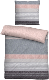 biberna Feinbiber Bettwäsche 0004104 QUERMUSTER, silber/grau, 1x 135x200 cm + 1x 80x80 cm