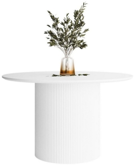 Lookway Esstisch OVI Runder Tisch mit geriffeltem Gestell (1x Tisch), Durchmesser: ⌀120 cm