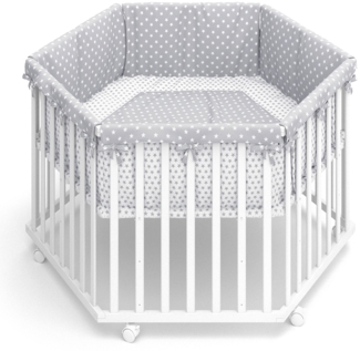 Laufgitter Estrella Weiß 128 x 110 cm 6 Ecken Vitalispa