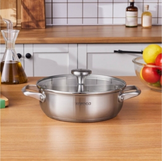 Karaca Kasserolle Karaca Elite Edelstahl-Kasserolle Flach 22 cm