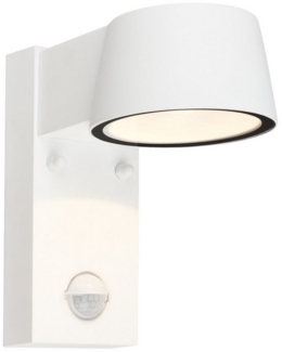 TELEFUNKEN - LED Wandleuchte Aussen mit Bewegungsmelder, Dämmerungssensor, Spritzwasserschutz, Aussenlampe, Wandlampe, LED Strahler, Außenbeleuchtung, Außenleuchte, 16,5 x 9,5 x 15,5 cm, Weiß