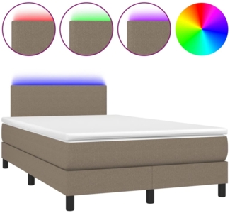 vidaXL Boxspringbett mit Matratze & LED Taupe 120x190 cm Stoff 3270029