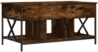 Couchtisch, Sofatisch Räuchereiche 100 x 55 x 50 cm Holzwerkstoff und Metall