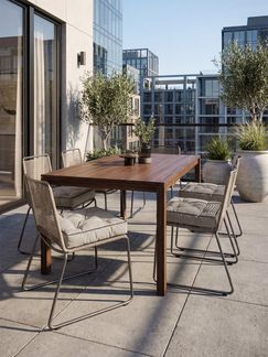 Aspero Sitzauflage 2 Stuhlkissen 45x45 cm Murcia, Gepolsterte Outdoor Auflage mit Steppung