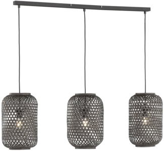 SCHÖNER WOHNEN-Kollektion Pendelleuchte CALLA Rattanschirm schwarz matt 860008