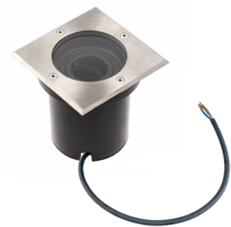 LED Bodenleuchte Bodeneinbauleuchte Bodenstrahler Befahrbar Edelstahl Rostfrei Eckig mit GU10 Fassung | 130 x 130 x 129mm (B. x L. x H.)