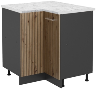 Eckunterschrank R-Line Artisan-Eiche 75.6 cm , AP Marmor Vicco