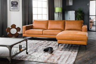 KAWOLA Ecksofa BLOOM, Couch L-Form rechts oder links Leder verschiedene Farben 276x177 cm