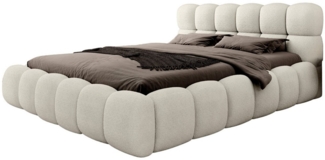 Polsterbett Bett AURELIA 140x200cm in Stoff Ascot Beige / Speed