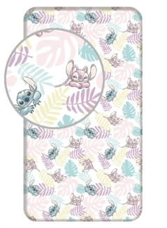 Lilo & Stitch Spannbettlaken 90x200 cm aus 100 % Baumwolle mit 25 cm Steghöhe