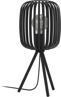 EGLO Tischlampe Romazzina, Stativ Nachttischlampe, Dreibein Tischleuchte aus Metall in Schwarz, Deko Schlafzimmer, Wohnzimmer Tisch Lampe mit E27 Fassung