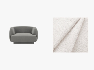 Micadoni Sessel Miley 1-Sitzer Boucle Baloo Weiß