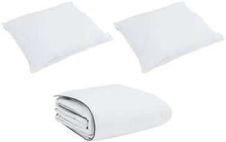 vidaXL Winterbettdecke mit Kissen 3 pcs Weiß Daunenfeder 3376885